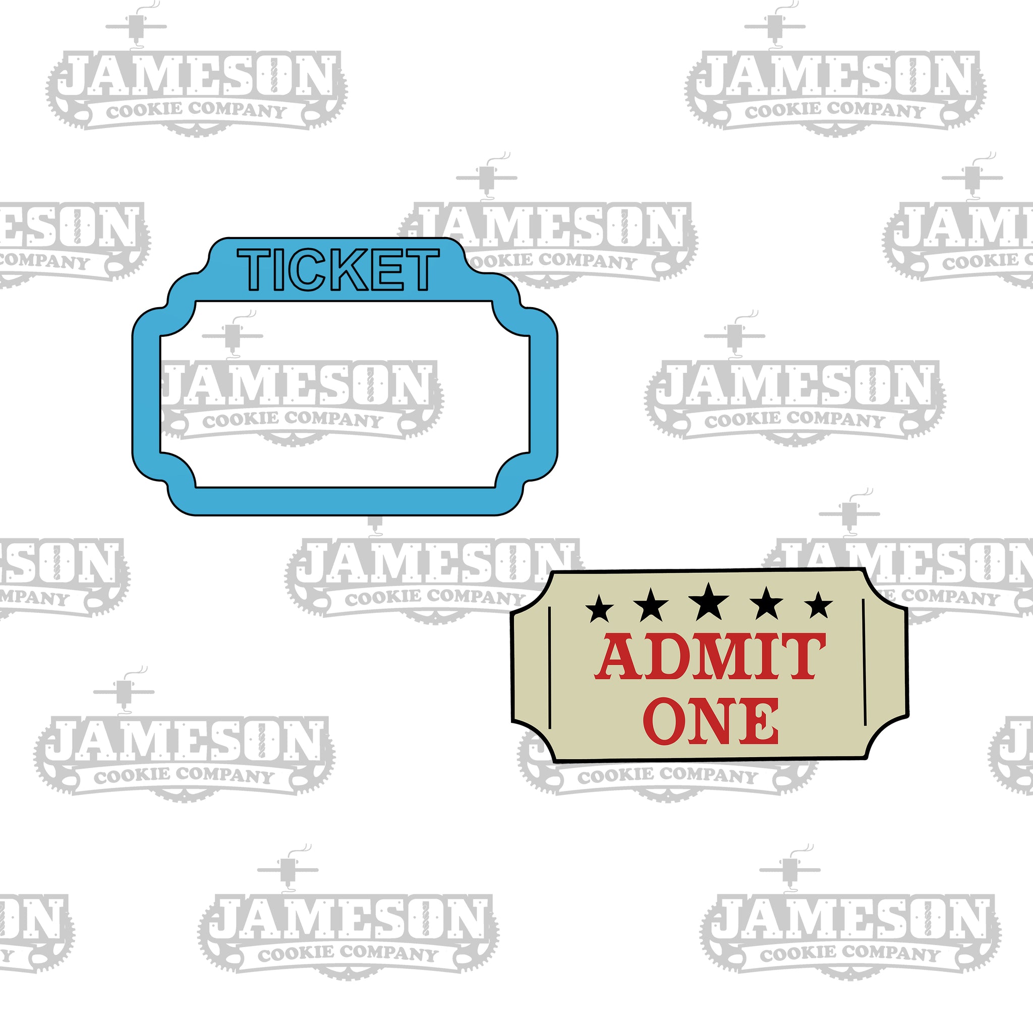Movie Theater Ticket Cookie Cutter - Admit One - Cinema Ticket