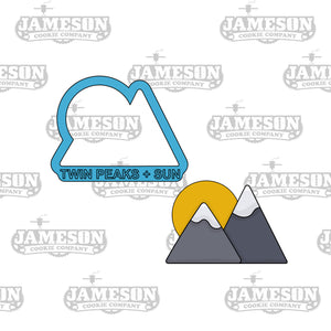 Mountains with Sun Cookie Cutter - Two Peaks - Twin Peaks