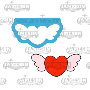 Winged Heart Cookie Cutter - Valentine's Day Theme Cookie Cutter - Heart with Wings