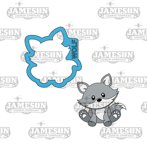 Sitting Wolf Cookie Cutter - Woodland, Baby Wolf Pup Cookie Cutter