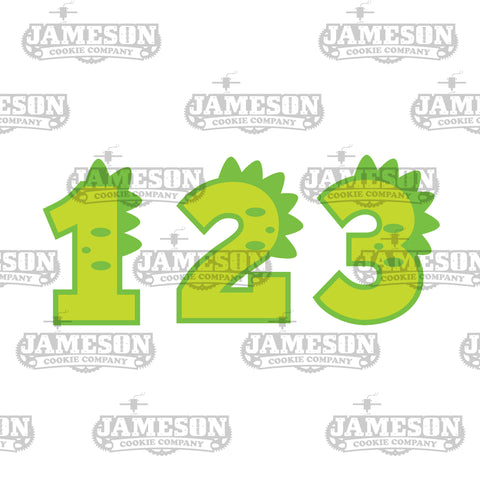 Dinosaur Number Cookie Cutters - One, Two, and Three Cutters - Dino Birthday Cutters