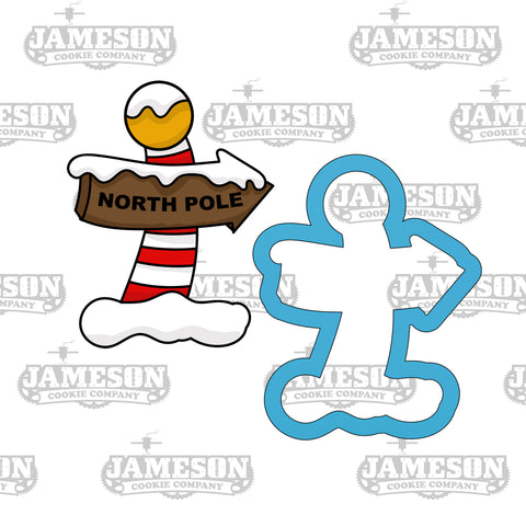 North Pole Sign Cookie Cutter - Santa Clause - Christmas Cookie Cutter
