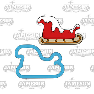 Santa's Sleigh Cookie Cutter - Santa Clause Sled - Old Saint Nick - Christmas Cookie Cutter