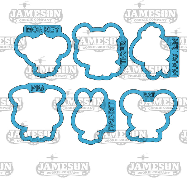 Chinese New Years Zodiac Symbol Cookie Cutters - Year of the Animal Cutters